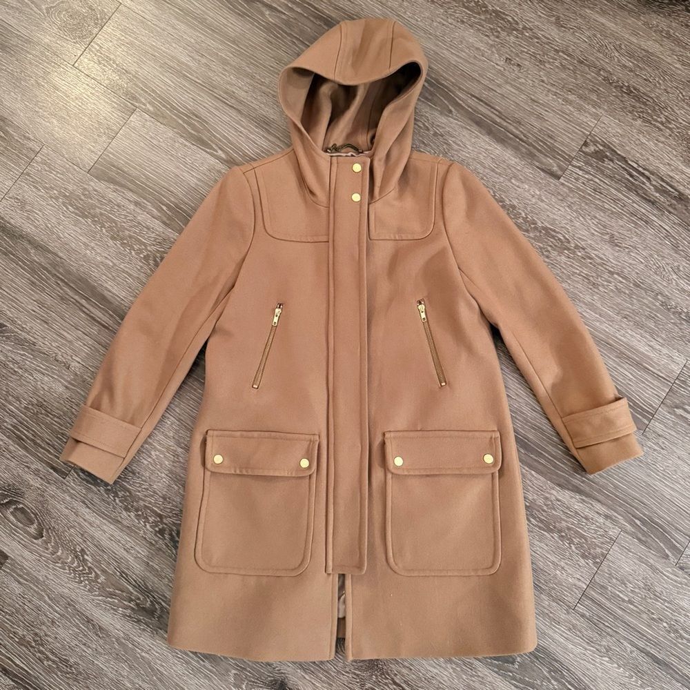 J. Crew Melton Wool Duffle Coat Size 8 Petite
